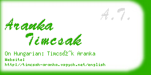 aranka timcsak business card